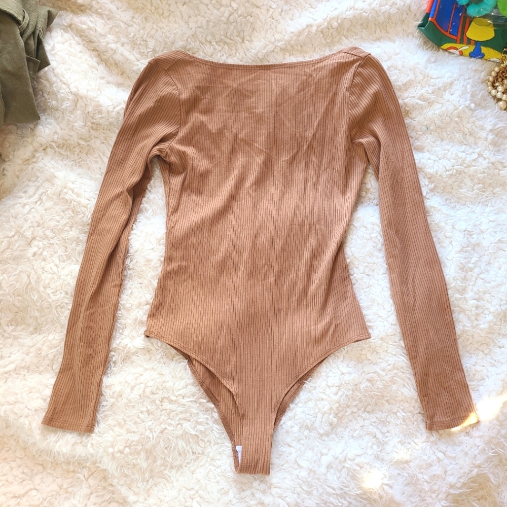 reformation • ribbed low back bodysuit